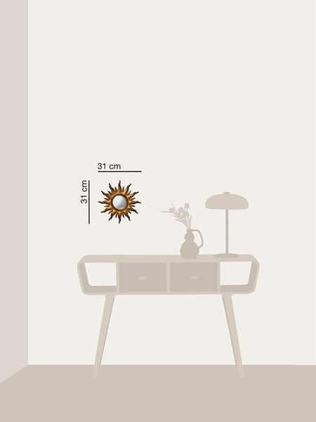 espejo convexo dorado de 31 cm para decoración de recibidor