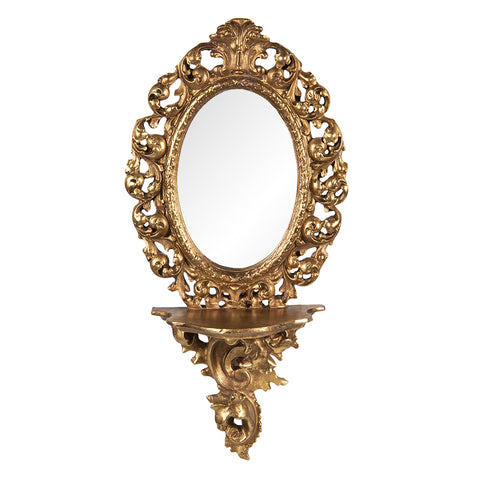 Espejo dorado barroco con repisita