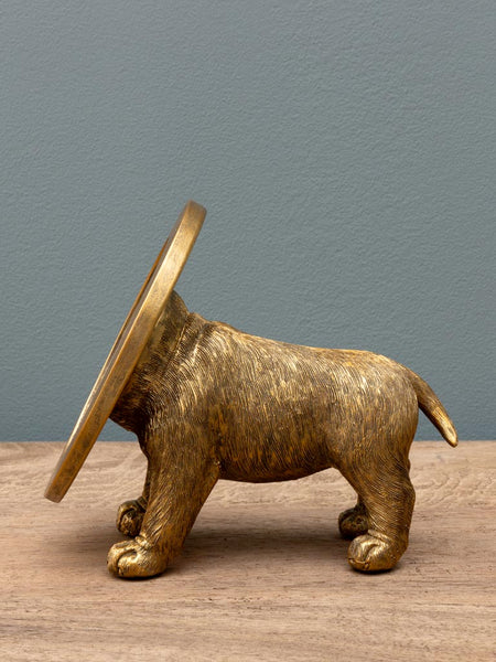 Espejo de sobremesa perro dorado Brocantia