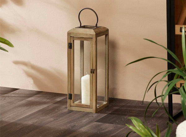 Farol madera y cristal