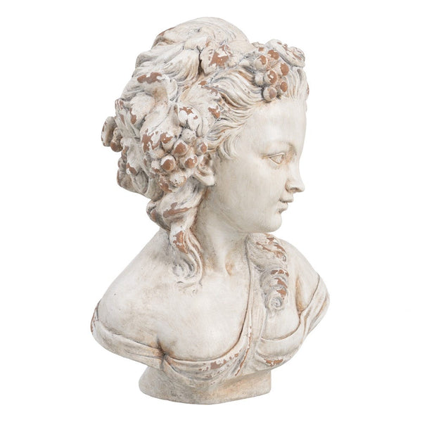 Figura clásica griega de busto femenino vintage – vista lateral.