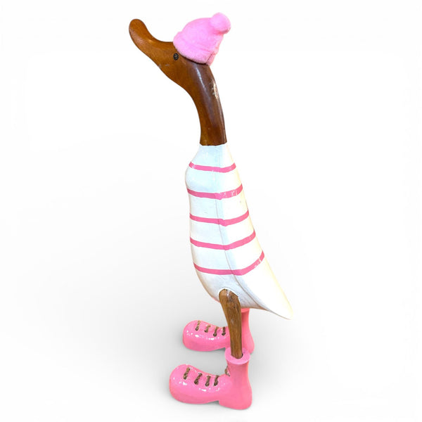 Adorno de madera reciclada con forma de pato