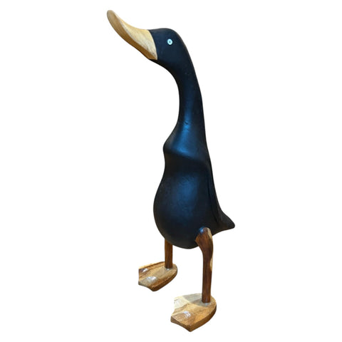 Figura pato madera negro