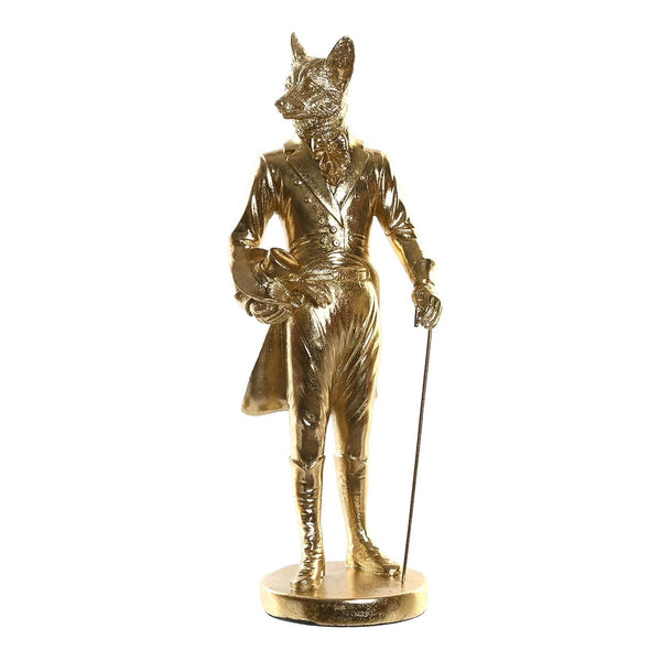 Figura de zorro dorado con sombrero de copa