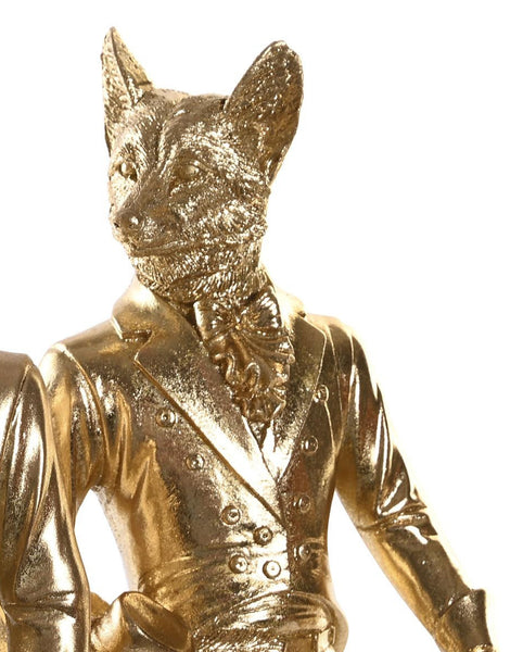 Escultura animal dorada estilo aristocrático