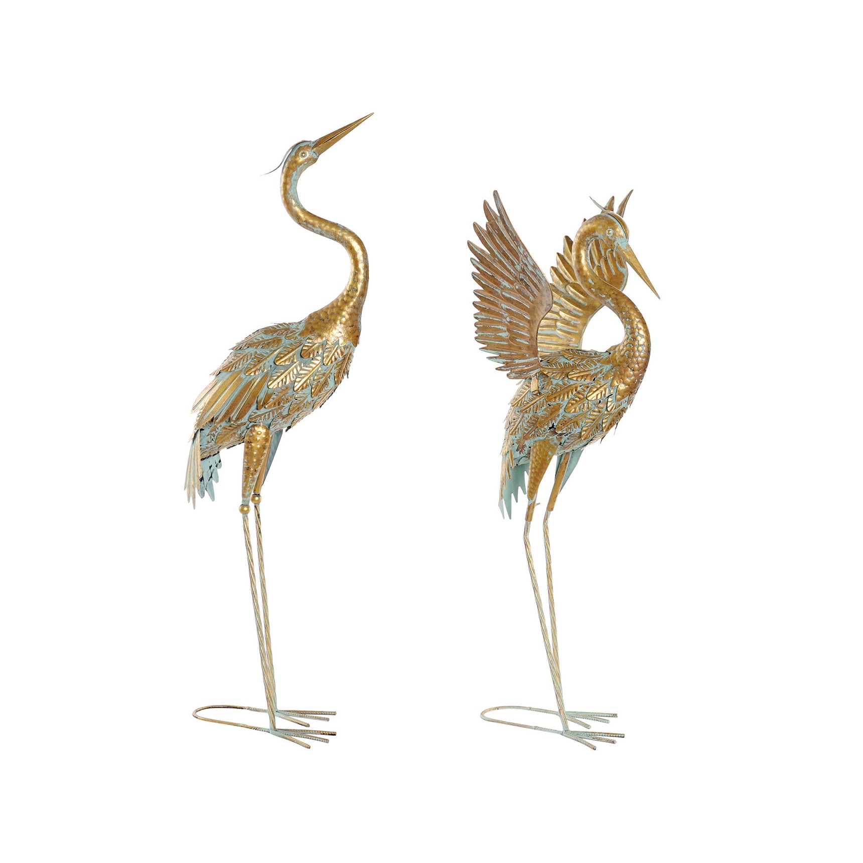 Garza metal verde y dorado