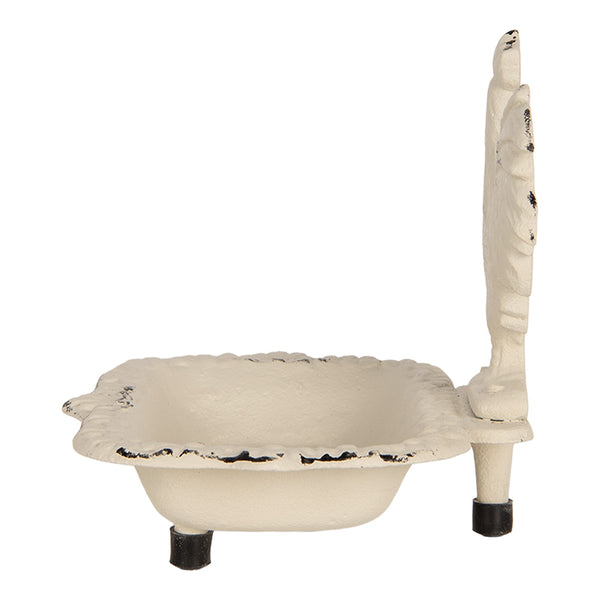 Perfil de jabonera antigua de baño en hierro pintado