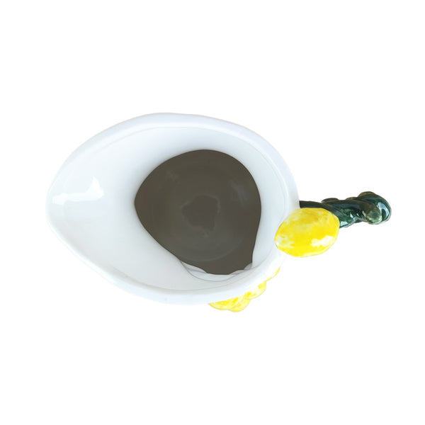 Vista superior de jarra de porcelana de 1200 ml con boca amplia y pico vertedor.