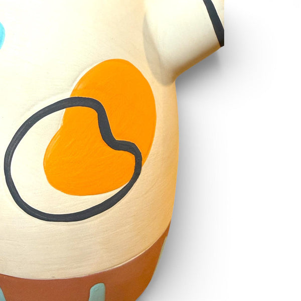 Botijo decorativo moderno con asas redondas