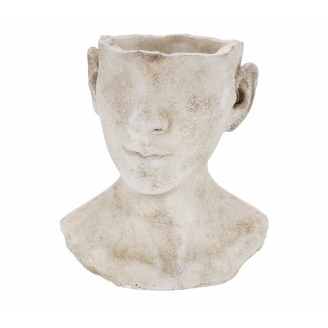 Jarrón busto femenino cemento