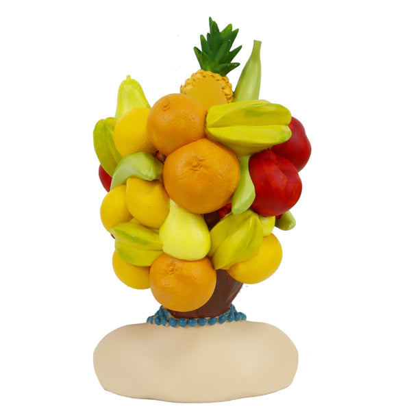Jarrón cabeza mujer frutas
