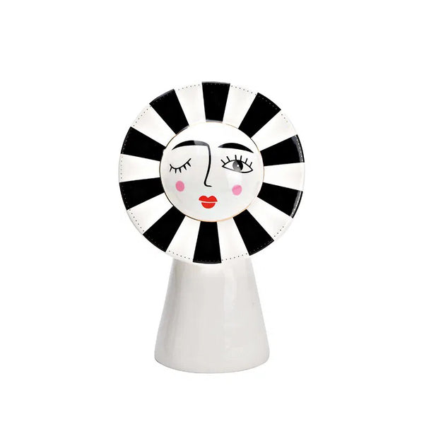 Base blanca de jarrón artístico de cerámica esmaltada