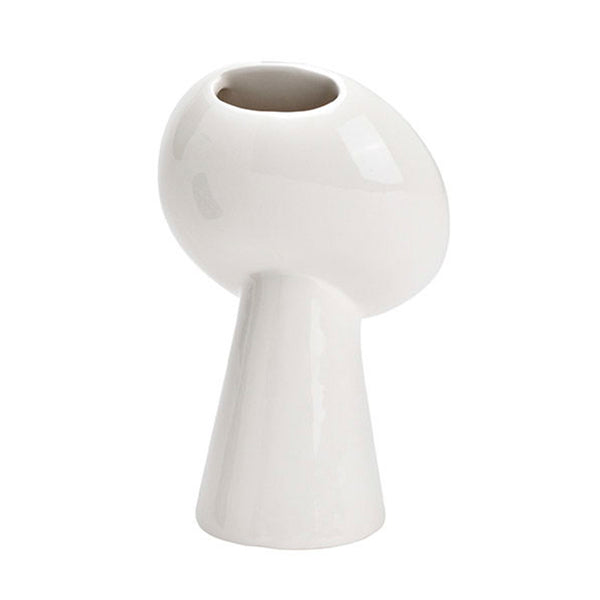 parte trasera del jarrón cerámico blanco con forma escultórica - Brocantia
