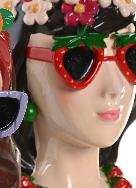 jarrón original estilo pop art mujer frutas