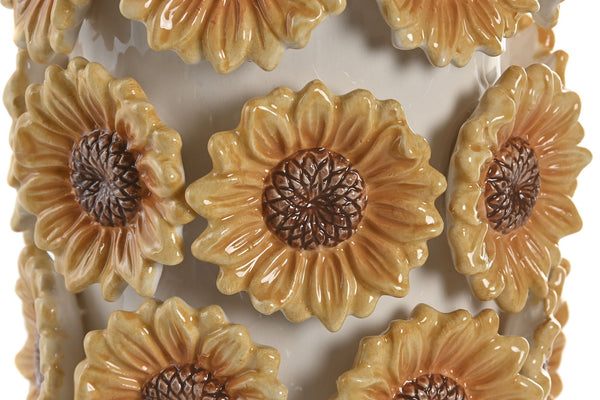 jarrón girasoles relieve decorativo