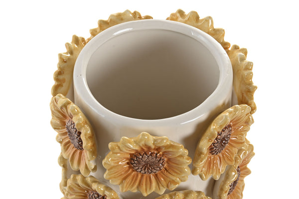 jarrón decorativo textura flores relieve