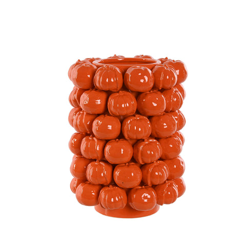 Jarrón decorativo de cerámica con mandarinas en relieve Brocantia tienda Oviedo