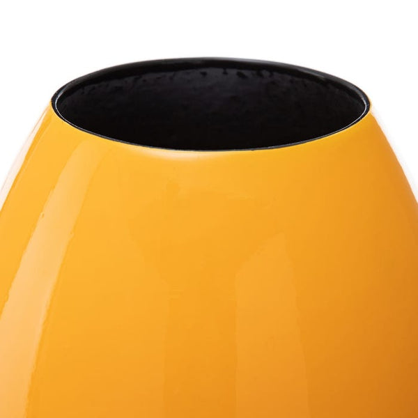 boca jarrón naranja con interior negro esmaltado Brocantia