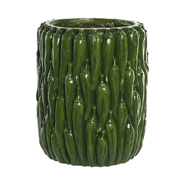 Jarrón pimientos verdes de magnesia decorativo