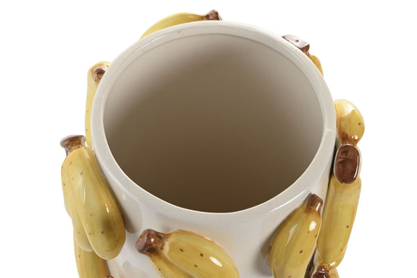 Jarrón tropical de cerámica con diseño divertido