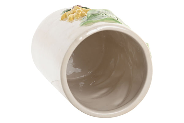 Interior del jarrón decorativo esmaltado de cerámica