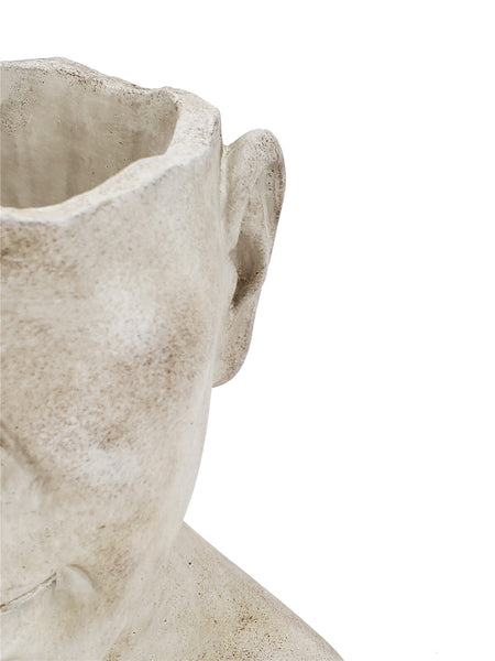Jarrón busto masculino cemento Brocantia