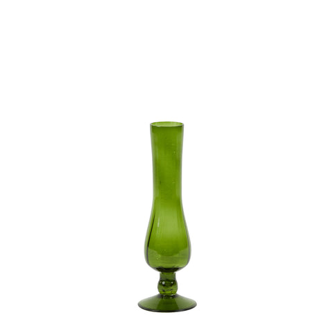 Jarrón estrecho cristal verde Brocantia