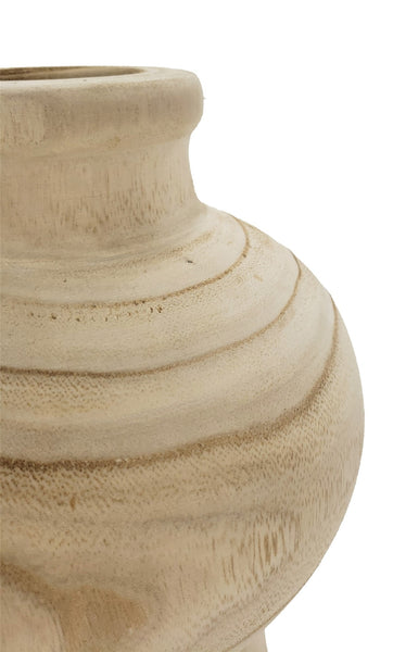 Jarrón madera natural bola