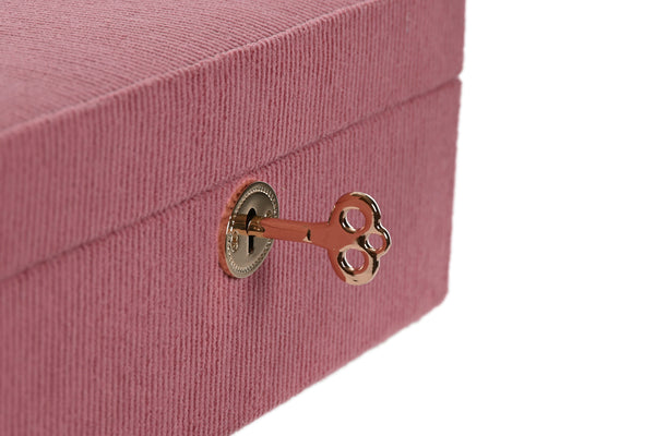 Joyero pana rosa con llave