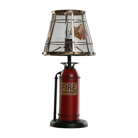 Lámpara de sobremesa con forma de extintor metálico estilo industrial – Brocantia