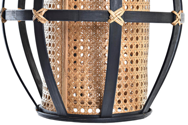 lámpara decorativa de techo estilo boho de bambú y ratán