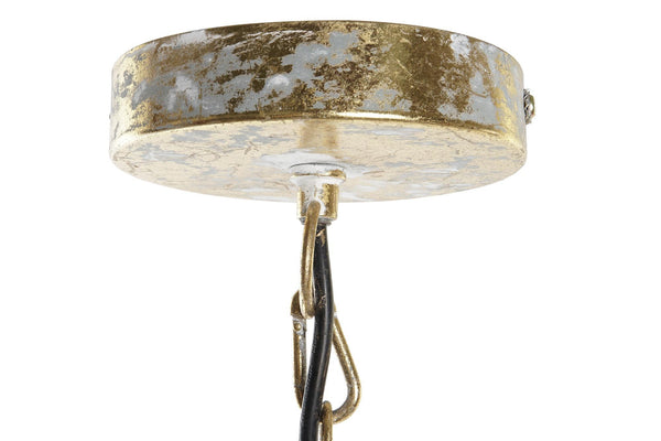 Lámpara colgante de metal envejecido y diseño vegetal