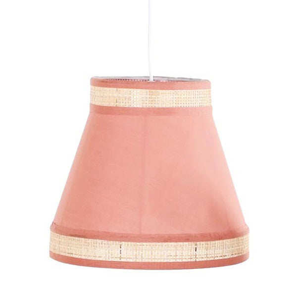Lámpara de techo rosa con pantalla textil