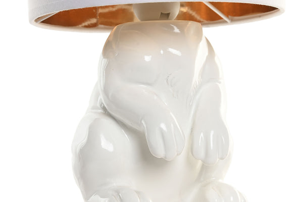 Detalle base lámpara conejo acabado brillo