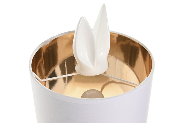 Pantalla blanca con interior dorado lámpara decorativa