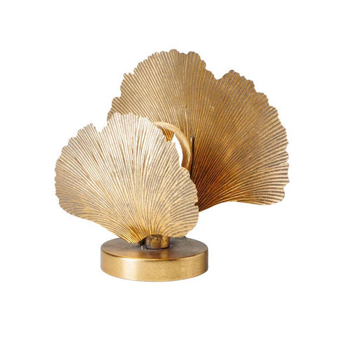 lámpara dorada con hojas de ginkgo estilo art déco