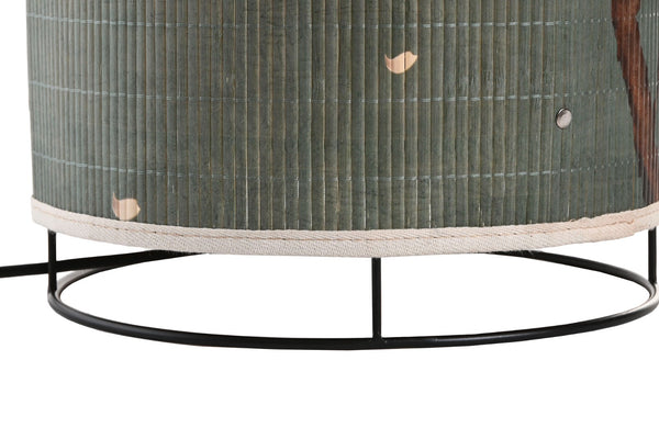 Base metálica y detalle inferior de lámpara japonesa vintage