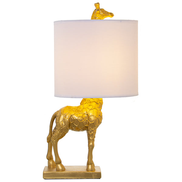 Lámpara de sobremesa jirafa dorada Brocantia