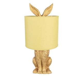 Lámpara conejo pantalla amarilla Brocantia