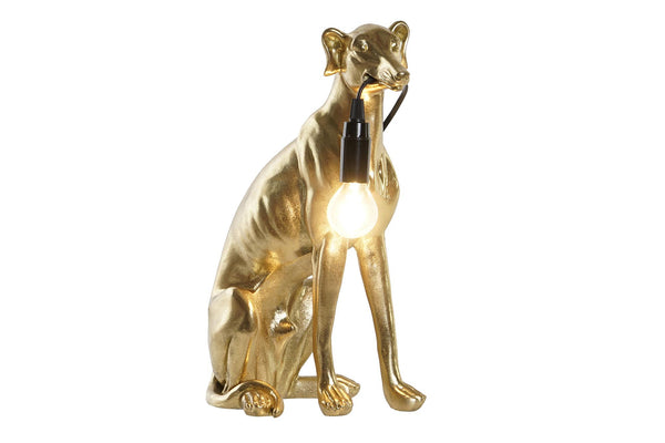 Lámpara de sobremesa galgo dorado