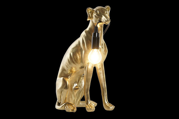 Lámpara de sobremesa galgo dorado