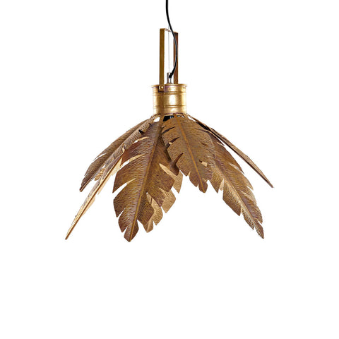 Lámpara plumas doradas