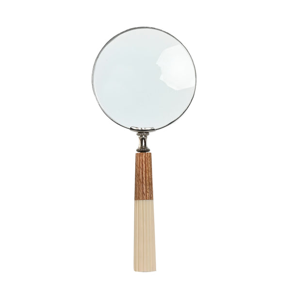 Lupa decorativa con mango de madera
