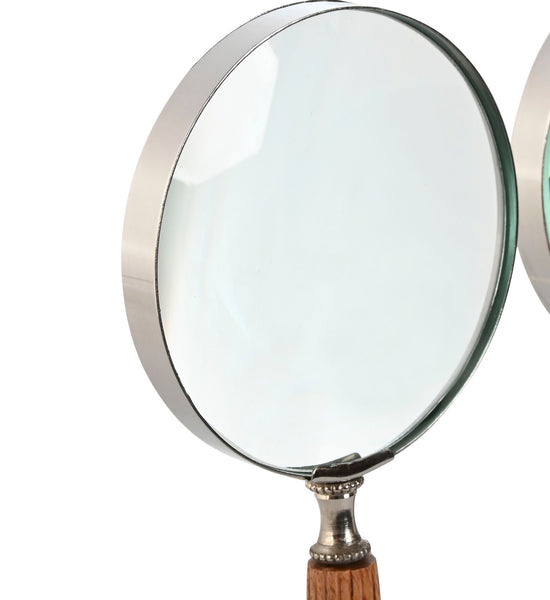 Lente de aumento circular con borde metálico