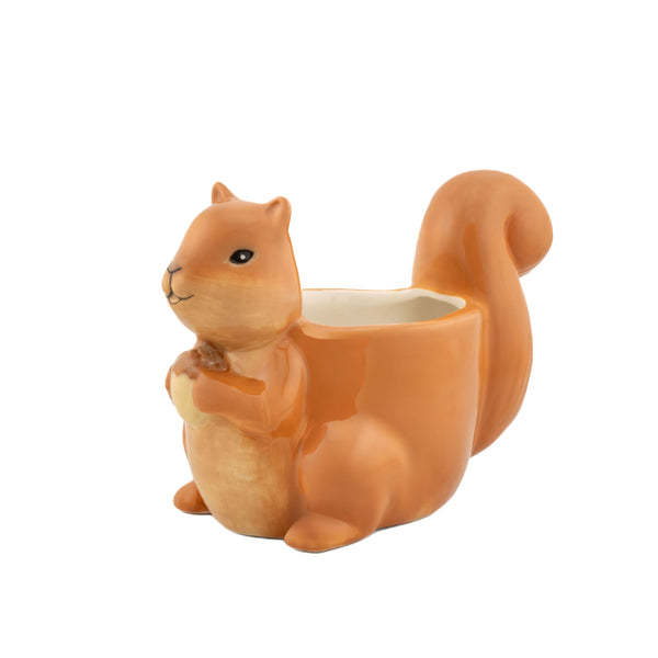 Macetero de cerámica con forma de ardilla de 11 cm.