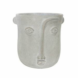 Macetero cara gris