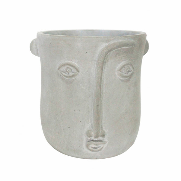 Macetero cara gris
