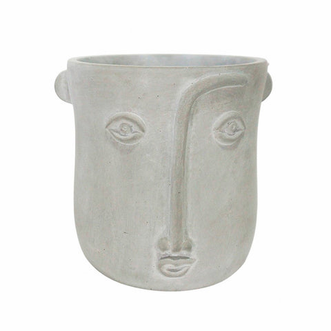 Macetero cara gris