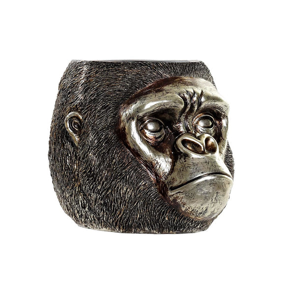macetero cabeza de gorila efecto metal envejecido
