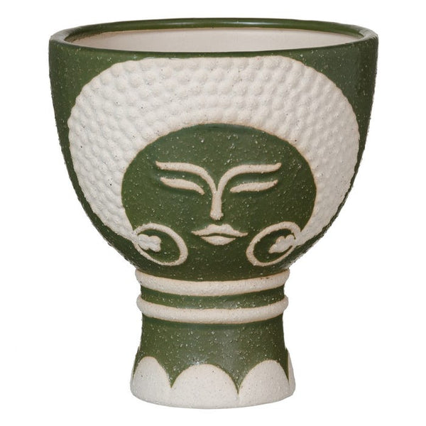 Macetero cara verde